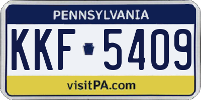 PA license plate KKF5409
