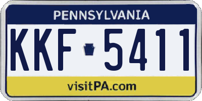 PA license plate KKF5411