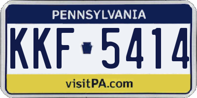 PA license plate KKF5414
