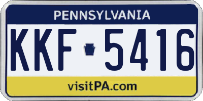 PA license plate KKF5416