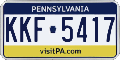 PA license plate KKF5417