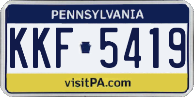 PA license plate KKF5419