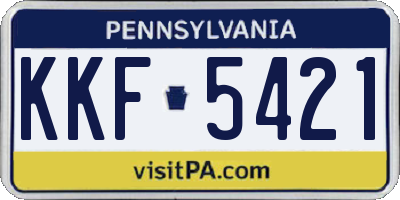 PA license plate KKF5421