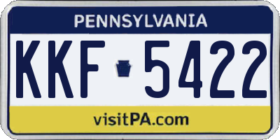 PA license plate KKF5422