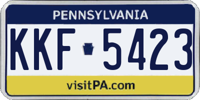 PA license plate KKF5423