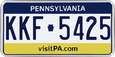 PA license plate KKF5425