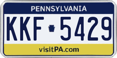 PA license plate KKF5429