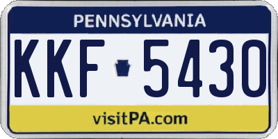 PA license plate KKF5430