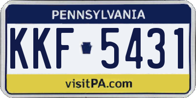 PA license plate KKF5431