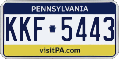 PA license plate KKF5443
