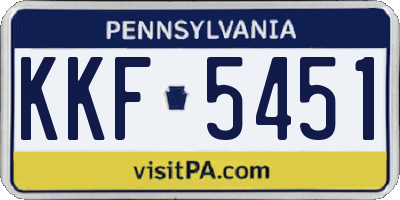 PA license plate KKF5451