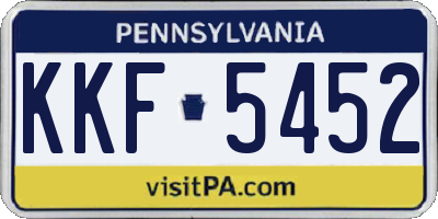 PA license plate KKF5452