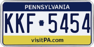 PA license plate KKF5454