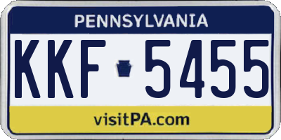 PA license plate KKF5455