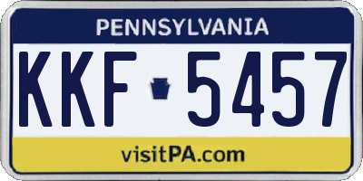 PA license plate KKF5457