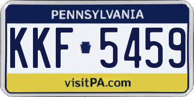 PA license plate KKF5459