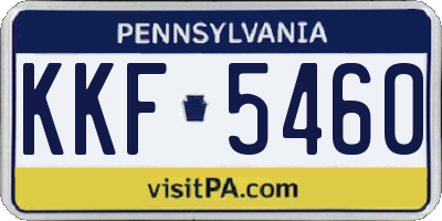 PA license plate KKF5460