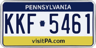 PA license plate KKF5461
