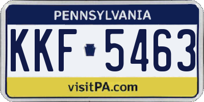 PA license plate KKF5463