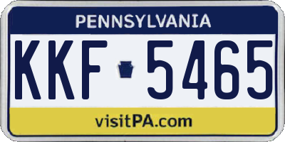 PA license plate KKF5465