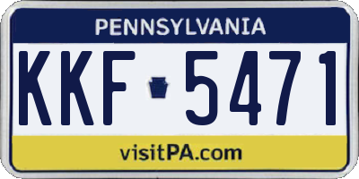 PA license plate KKF5471