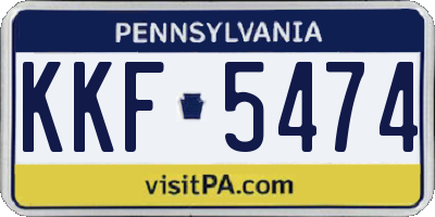 PA license plate KKF5474