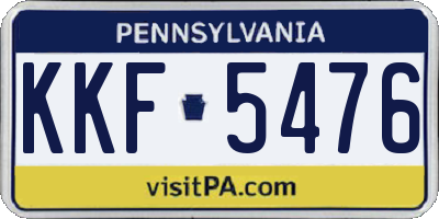 PA license plate KKF5476