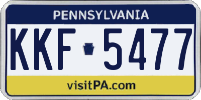 PA license plate KKF5477