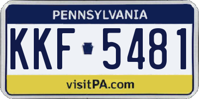 PA license plate KKF5481