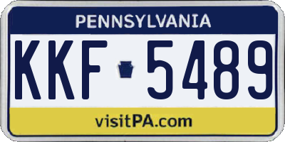 PA license plate KKF5489