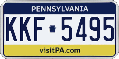 PA license plate KKF5495