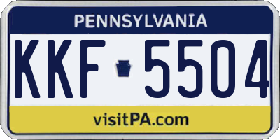 PA license plate KKF5504