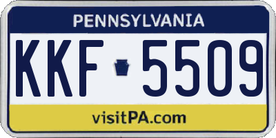 PA license plate KKF5509