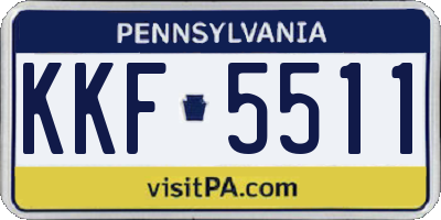 PA license plate KKF5511