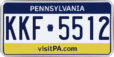 PA license plate KKF5512