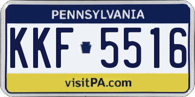 PA license plate KKF5516