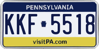 PA license plate KKF5518
