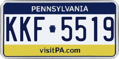 PA license plate KKF5519