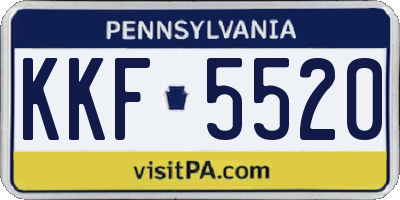 PA license plate KKF5520