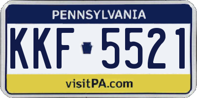 PA license plate KKF5521