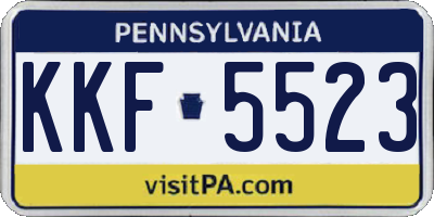 PA license plate KKF5523