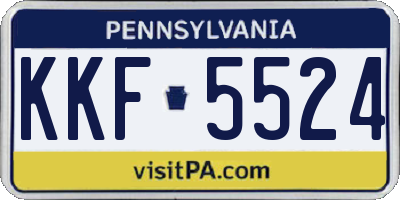 PA license plate KKF5524