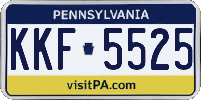 PA license plate KKF5525