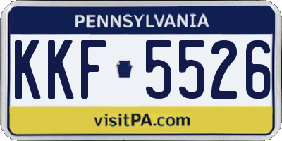PA license plate KKF5526