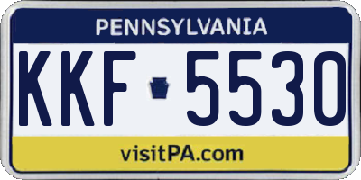 PA license plate KKF5530