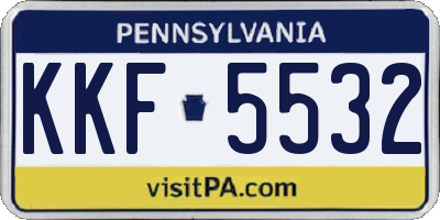 PA license plate KKF5532