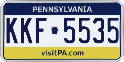 PA license plate KKF5535