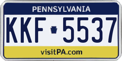PA license plate KKF5537