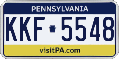 PA license plate KKF5548