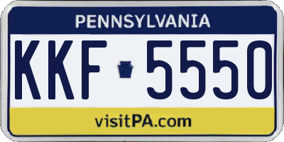 PA license plate KKF5550